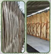 Mizots, nekrāsots kārklu sētas rāmis